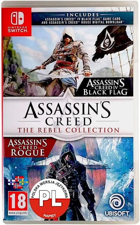 Okładka gry Assassin's Creed: The Rebel Collection na Nintendo Switch Okładka gry Assassin's Creed: The Rebel Collection na Nintendo Switch