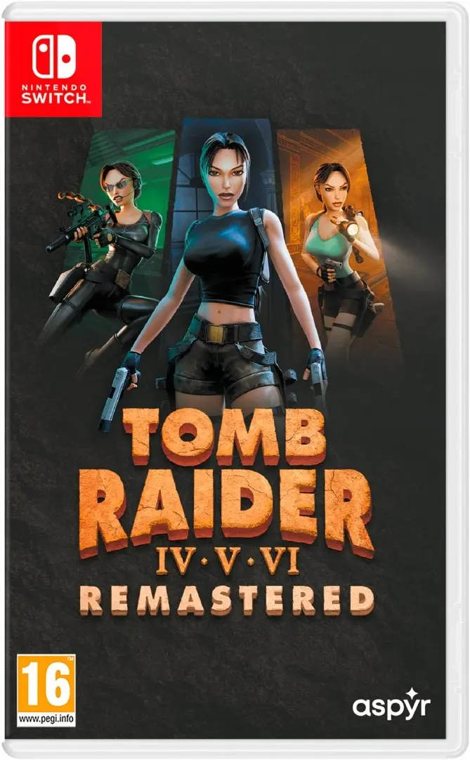 Okładka gry Tomb Raider IV-VI Remastered Starring Lara Croft na Nintendo Switch