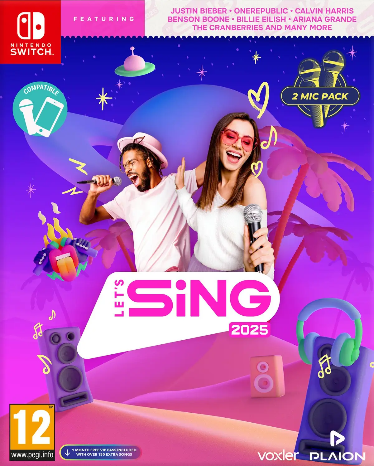 Let's Sing 2025 + 2 mikrofony Nintendo Switch okładka gry