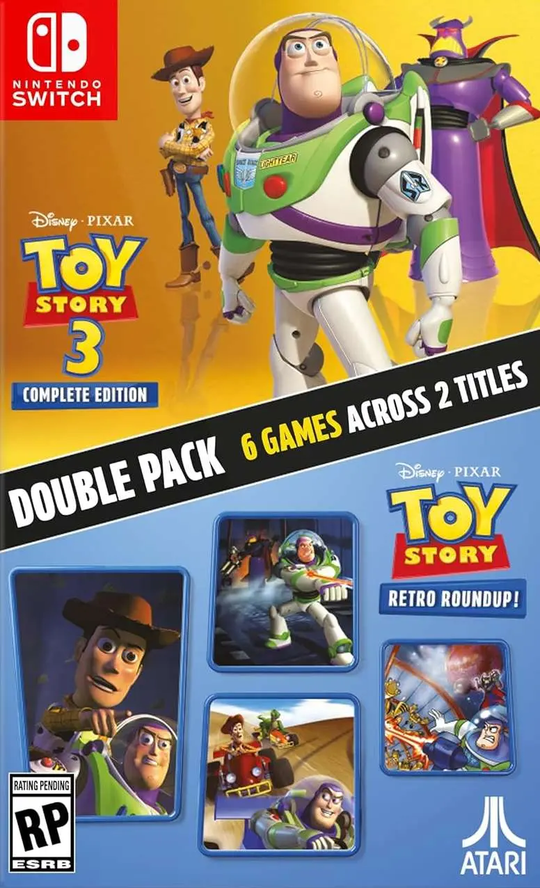 Okładka gry Toy Story: Retro Roundup! + Toy Story 3 Complete Edition Double Pack na Nintendo Switch Okładka gry Toy Story: Retro Roundup! + Toy Story 3 Complete Edition Double Pack na Nintendo Switch