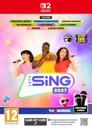 Okładka gry Let's Sing 2027 - 2 Mic Bundle na Nintendo Switch 2 Okładka gry Let's Sing 2027 - 2 Mic Bundle na Nintendo Switch 2