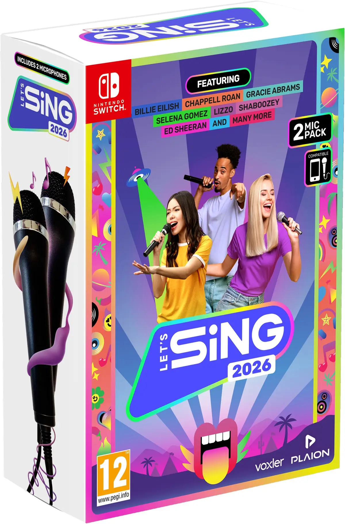 Let's Sing 2026 PL + 2 MIKROFONY Nintendo Switch okładka gry