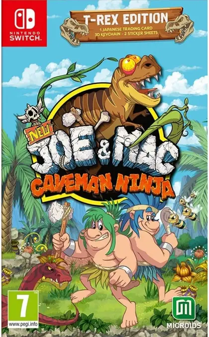 New Joe & Mac Caveman Ninja T-Rex Edition Nintendo Switch okładka gry