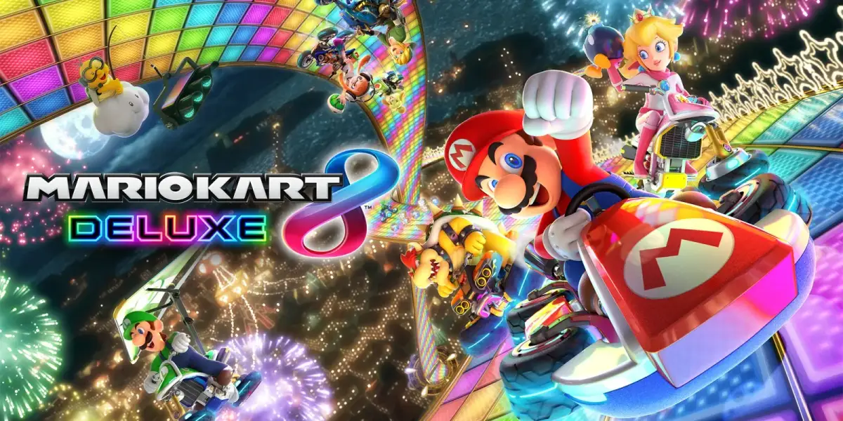 Grafika gry Mario Kart 8 Deluxe + Gioteck Uchwyt / Kierownica Duo Racing Pack