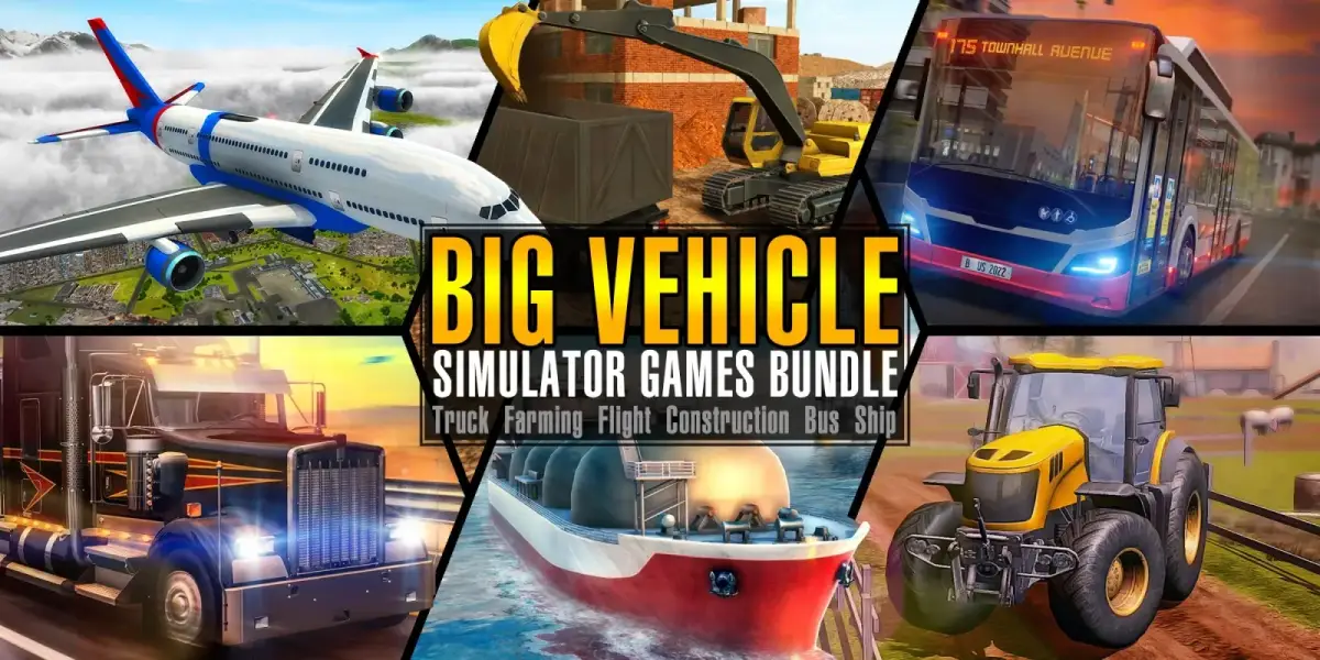 Grafika gry Big Vehicle Simulator Games Bundle - Truck Farming Flight Construction Bus Ship