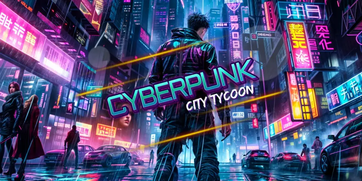 Grafika gry Cyberpunk City Tycoon