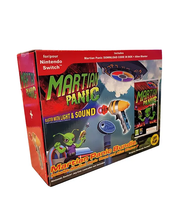 Martian Panic Game And Blaster Gun Bundle Nintendo Switch okładka gry