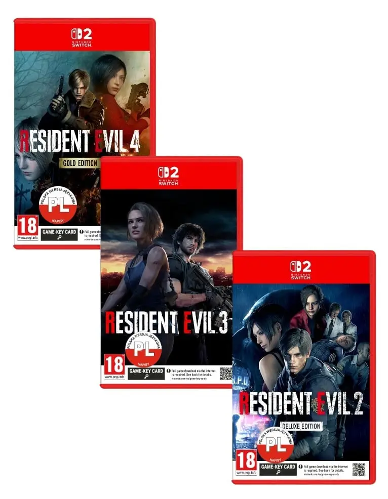 Resident Evil 2 & 3 & 4 zestaw Nintendo Switch 2 okładka gry
