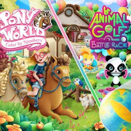 Pony World - Color by Numbers & Animal Golf - Battle Race Bundle Nintendo Switch okładka gry