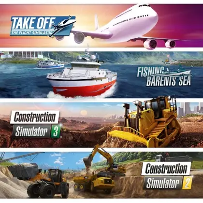 Simulation Gold Bundle: Flight Fishing Construction Nintendo Switch okładka gry