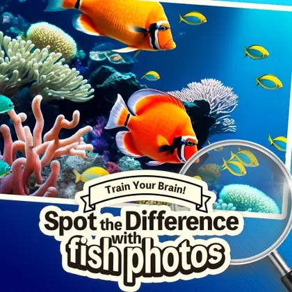 Train Your Brain! Spot the Difference with fish photos Nintendo Switch okładka gry