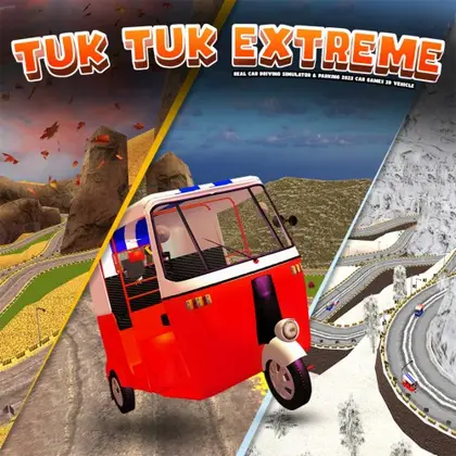 Tuk Tuk Extreme - Real Car Driving Simulator & Parking 2023 Car Games 3D Vehicle Nintendo Switch okładka gry
