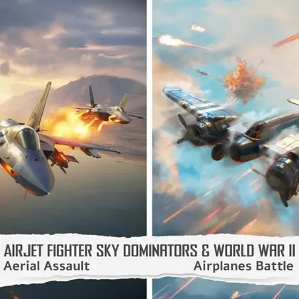 AirJet Fighter Sky Dominators: Aerial Assault & World War II - Airplanes Battle Nintendo Switch okładka gry
