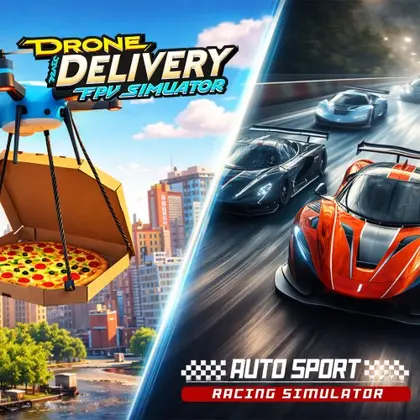Auto Sport Racing & DRONE DELIVERY - FPV SIMULATOR Nintendo Switch okładka gry