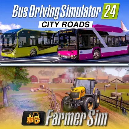 Bus Driving Simulator 24 City Roads & Farmer Simulator Bundle Nintendo Switch okładka gry
