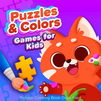 Puzzles & Colors Games for Kids Toddler Coloring Book Draw Paint Nintendo Switch okładka gry