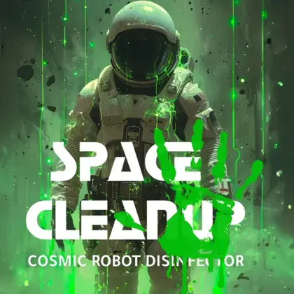 Space CleanUp: Cosmic Robot Disinfector Nintendo Switch okładka gry
