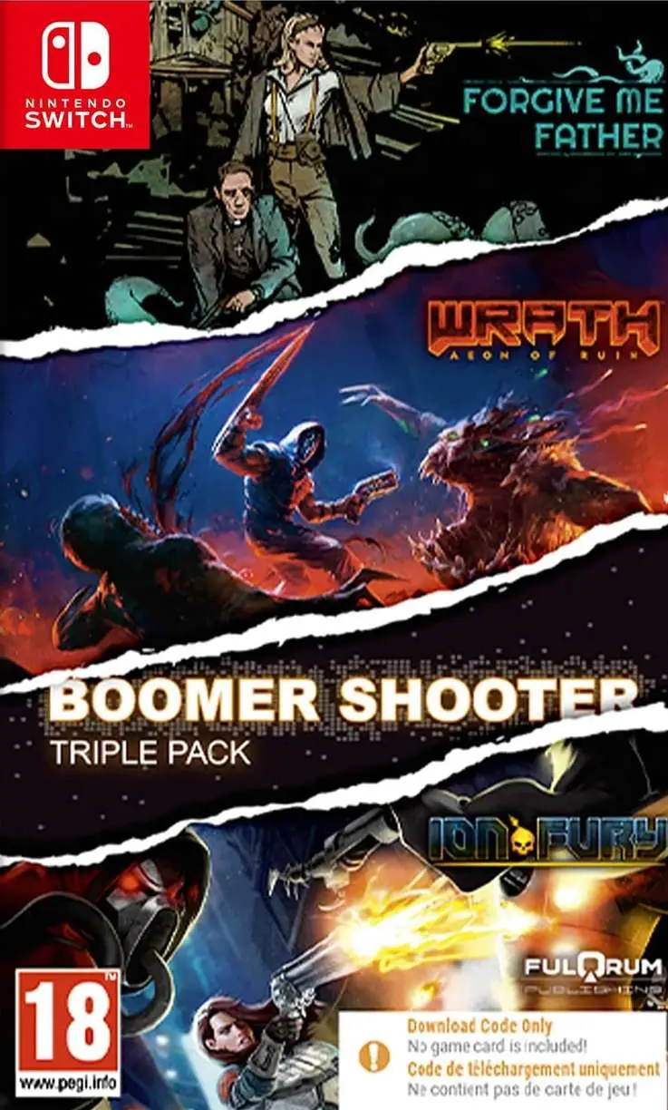 Okładka gry Boomer Shooter - Triple Pack na Nintendo Switch Okładka gry Boomer Shooter - Triple Pack na Nintendo Switch